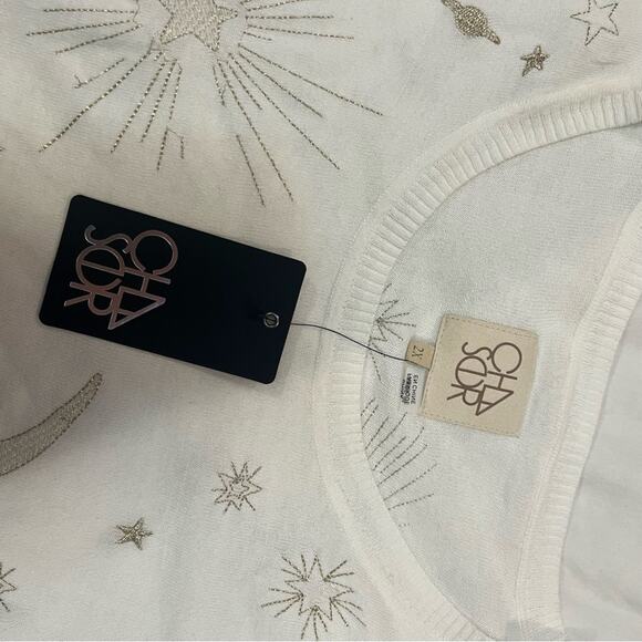 Chaser NWT Plus Size 2X White Astrology Sweater - Picture 5 of 12